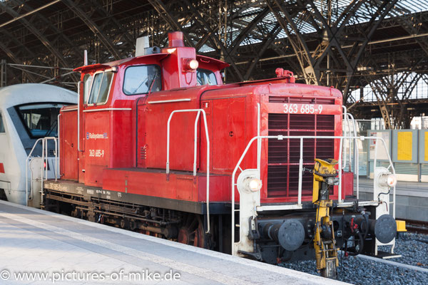 363 685 von Railsystems RP (Gotha) am 20.12.2016 in Leipzig-Hbf. welche dort für die DB alle anfallenden Rangierarbeiten übernimmt.
