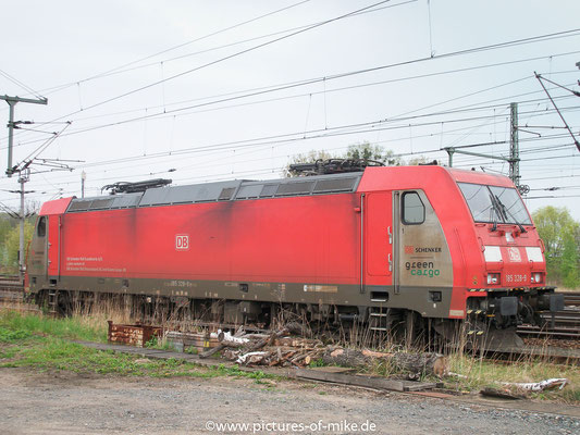 DB Schenker / Green Cargo 185 328 am 12.4.2014 abgestellt in Pirna