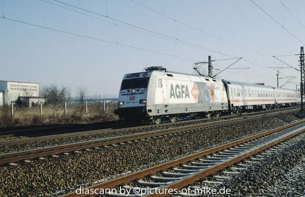 101 115 AGFA am 12.2.2003 in Pirna mit EC 178 "C.M. v. Weber" Prag - Dagebüll