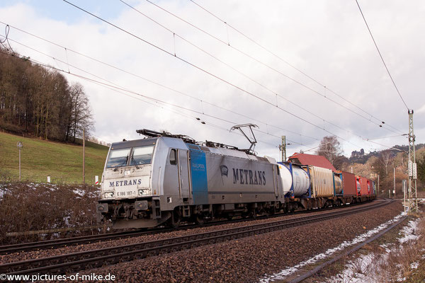 Metrans 186 187 am 28.1.2016 in Rathen.