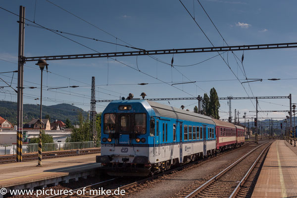 843 014 am 7.8.2016 als R 1169 von Usti n.L. nach Liberec in Decin hl.n.
