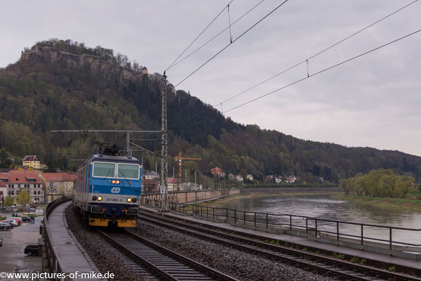 371 003 am 16.4.2016 in Königstein mit EC 173 Hamburg - Budapest