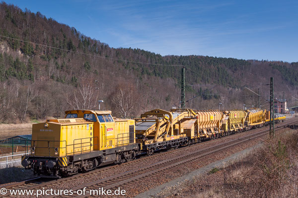 LEW 17313, 1983 // Lok "8" der DGT (Bahnbau Gruppe) am 7.4.2018 in Königstein, ex 110 964 (NVR.Nummer 92 80 1293 010-5 D-DB)