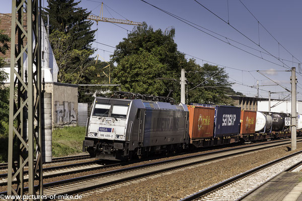 Metrans 186 455 am 20.7.2016 in Heidenau-Großsedlitz