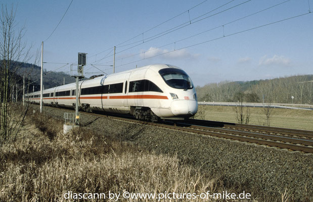 411 024 am 25.1.2003 bei Eisenach als ICE 1559 Frankfurt - Dresden