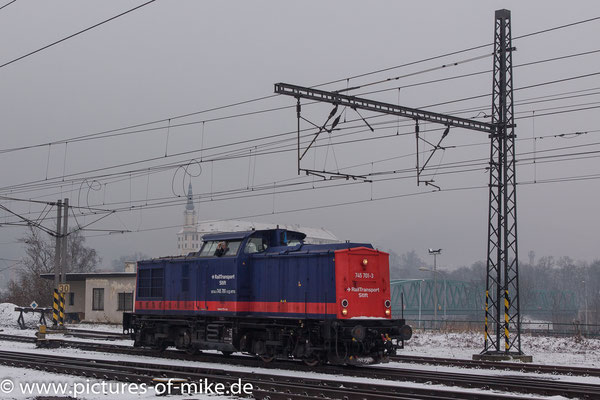 RailTransport-Stift 745 701 am 23.1.2018 in Decin, ex DR 110 260, Baujahr 1970, Fabriknummer 12542, (NVR 92 54 2745 701-3 CZ RTTS)
