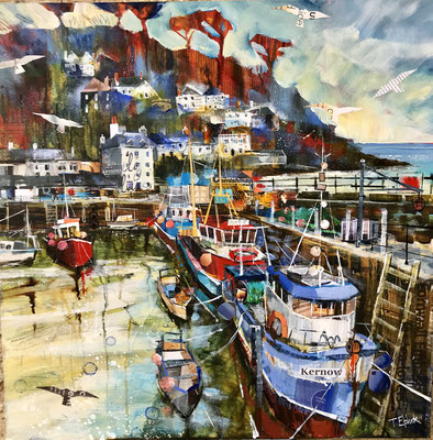 CO26 Fishing Boats, Polperro     original  sold       print available   