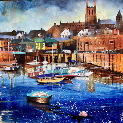 CO36   Penzance Harbour  12"in 15"frame  £350  print available