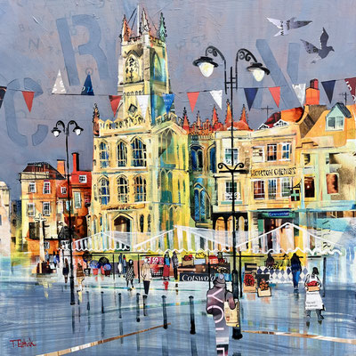 C46. Cirencester Parish Church in February  Original 16" square in 20" square frame £700 print available