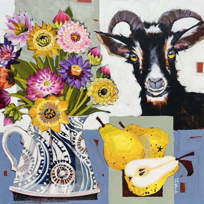 SLM69 Goat & Pears. sold print available