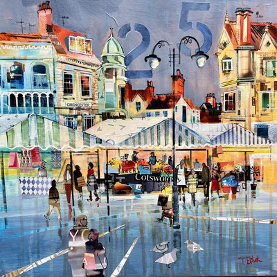 C45 Cirencester Market, February. Original 16" square in 20" frame £700.  print available
