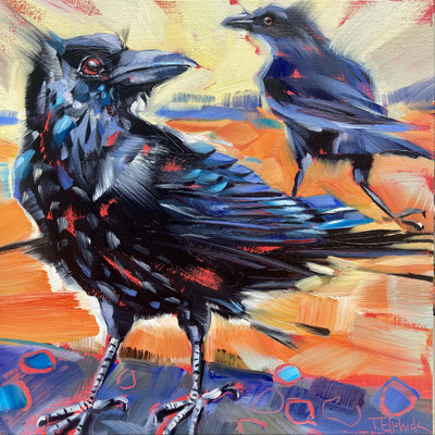 BO95    Crows   Original sold  Print available