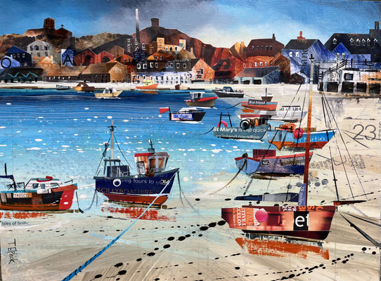 IOS52 Hugh Town Fishing Boats 2.   sold.  print available
