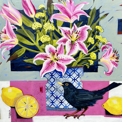 SLB98. Lillies & Lemons.  Original. sold  Print Available