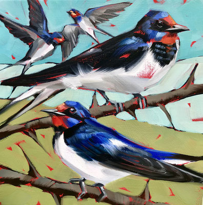 BO20 Four Swallows original sold     print available  £65