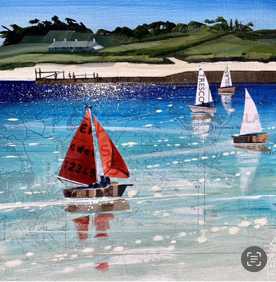 IOS45. Red Sails Tresco.  Sold.  Print Available
