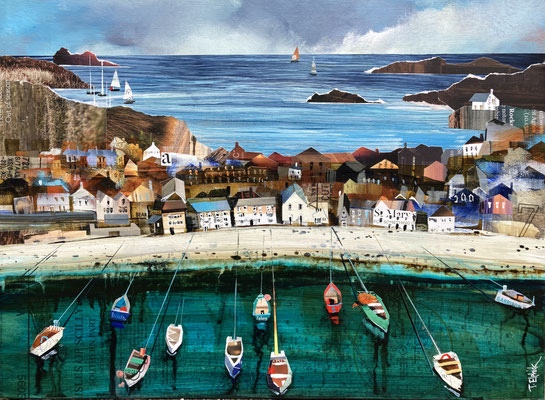 IOS39.  Hugh Town, Aerial View sold.     Print Available. 