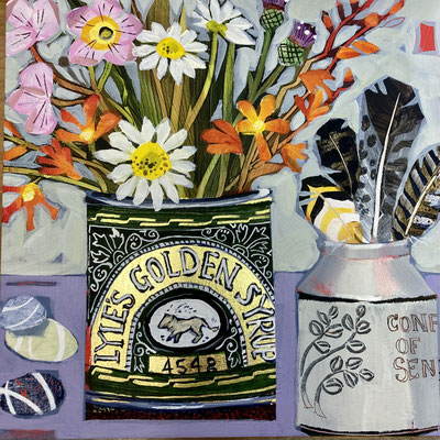 SLM58    Golden Syrup & Feathers   Original  sold    print available 