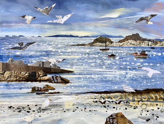 IOS29 Gulls on Periglis 2  SOLD     print available