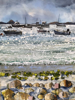 IOS20 Periglis Fishing Boats High Tide sold print available