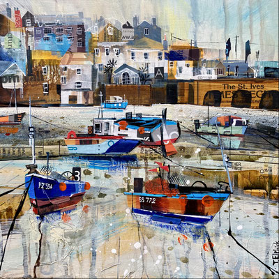 CO36  St. Ives Harbour Beach, Low Tide 1      Original sold    print available   