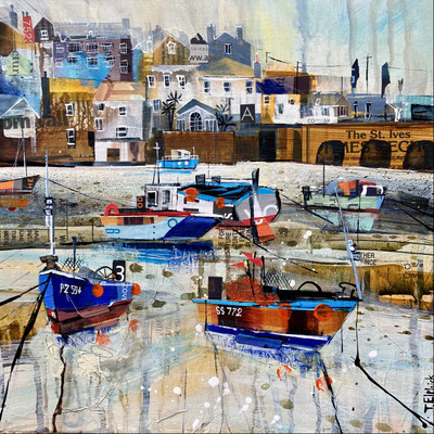 CO36  St. Ives Harbour Beach, Low Tide 1      Original sold    print available   