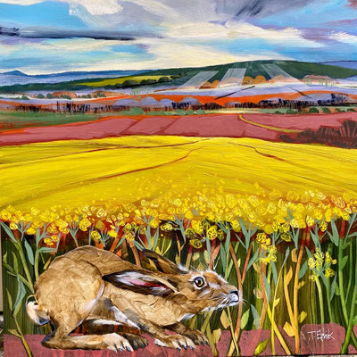 M35    Cotswold Hare   Original  sold   print available 
