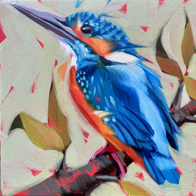 BO137 Kingfisher looking up  6" In 9" frame £150