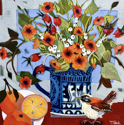 SLB112 Wren & Oranges.  sold  print available