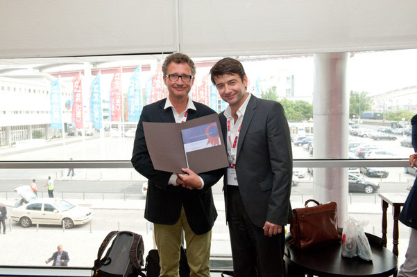 Most Cited Article in 2011: From left to right: Prof. Vorwerk (Past CVIR EiC), Dr. Pech (awardee)