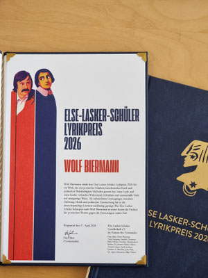 Lyrikpreis Urkunde Wolf Biermann