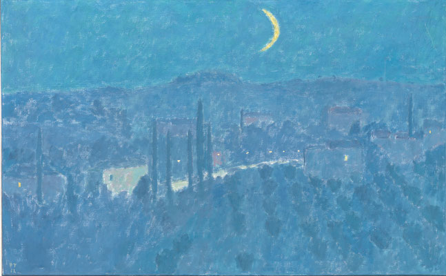 Toskanische Nacht, 1972, Öl/Leinwand, 81 x 130 cm