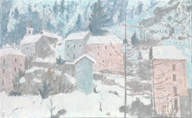 Fusio im Winter, 1973, Öl/Leinwand, 81 x 190 cm