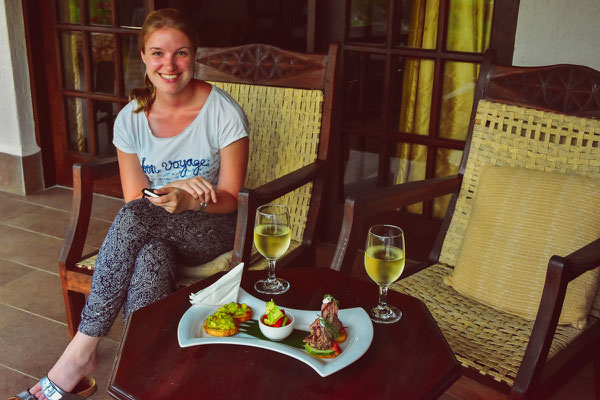 Apero auf unserer Terrasse vor dem Abendessen