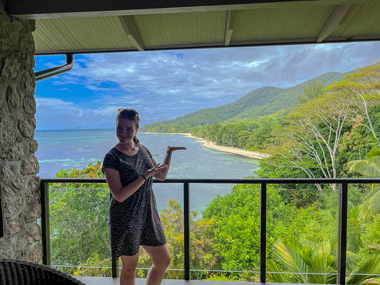 Aussicht vom Zimmer im Coco de Mer Hotel