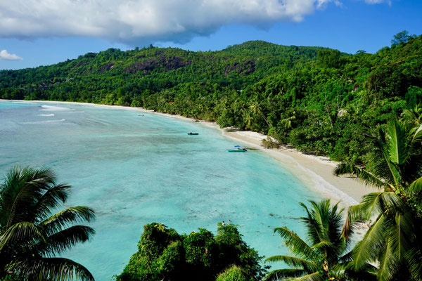 Anse Lazare, Mahé. Blick aus unserer Unterkunft.