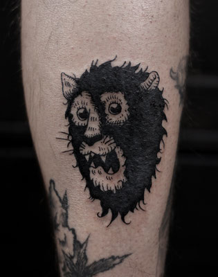 monster blackwork tattoo