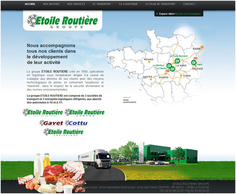 Étoile Routière,  site internet - onglet accueil - home page