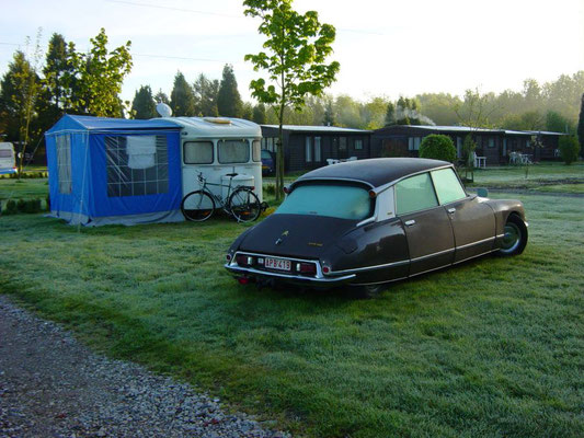 's Morgensvroeg, camping De Lage Kempen, met rijm aan de grond.