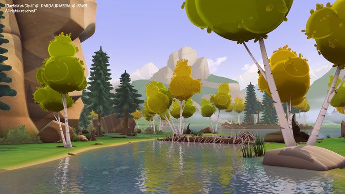 Garfield 4 - Supervision décor, maquette 3D, mapping rivière