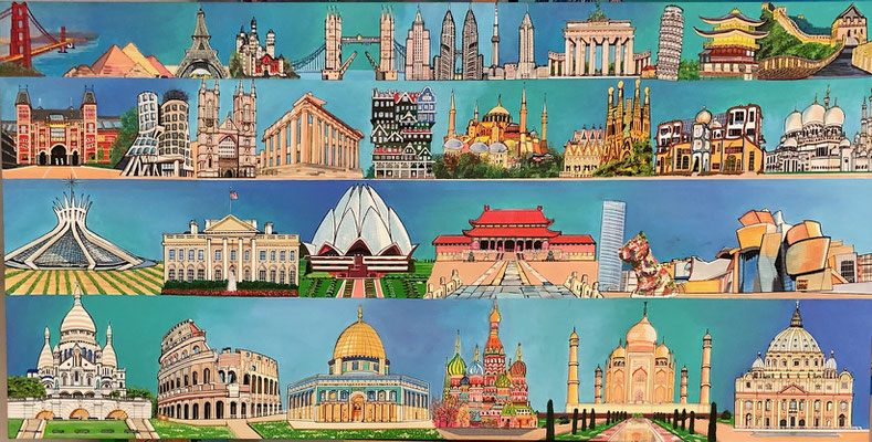 WHAT A BEAUTIFUL WORLD 90x180 VERKOCHT. ALS GICLEE (=GECERT.REPRODUCTIE OP LINNEN)  EUR 490. IDEM MET MAAT 60x120 EUR 375.