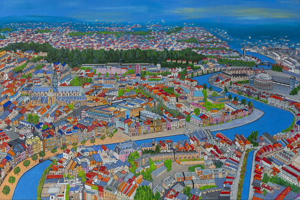 HAARLEM met het SPAARNE 80x120 VERKOCHT. ALS GICLEE (=GECERT.REPRODUCTIE OP LINNEN)  EUR 425. IDEM MET MAAT 60x90 EUR 340.