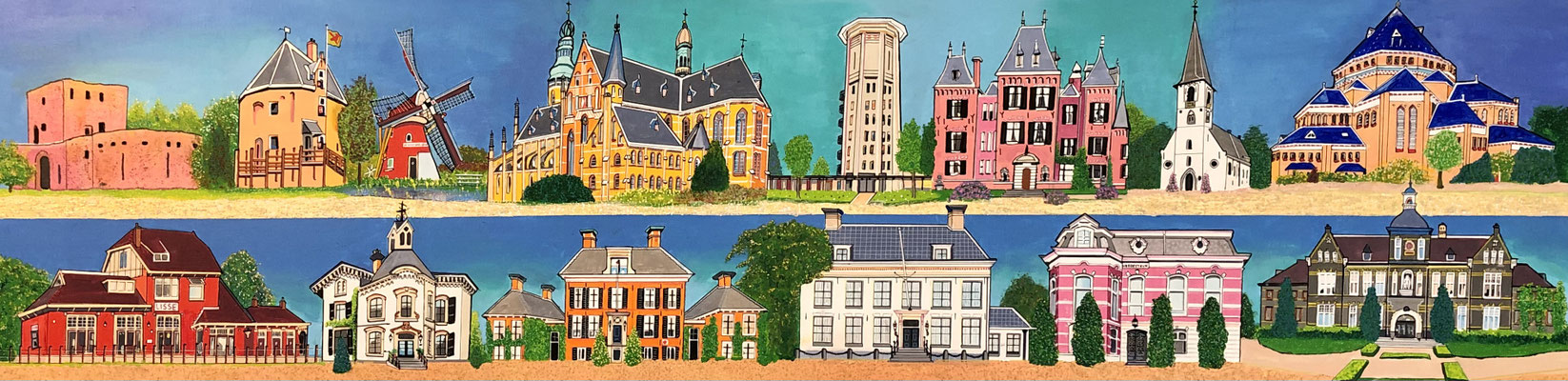 DUIN- & BOLLENSTREEK 50x200 VERKOCHT.  ALS GICLEE (=GECERT.REPRODUCTIE OP LINNEN)  EUR 425