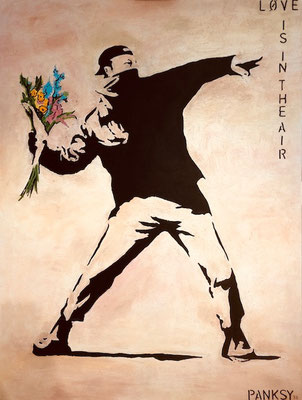 LOVE IS IN THE AIR 90X60 VERKOCHT. ALS GICLEE (= GECERT. REPRODUCTIE OP LINNEN)  275 EURO