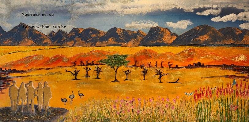 NAMIBIE 80X140 IN OPDRACHT GESCHILDERD.