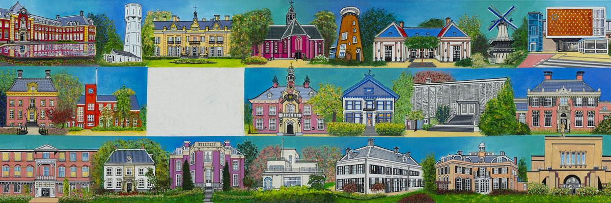 HEEMSTEDE 60X180 ALS GICLEE (=GECERT.REPRODUCTIE OP LINNEN) EUR 375 EUR  (custom made te maken EUR 425)