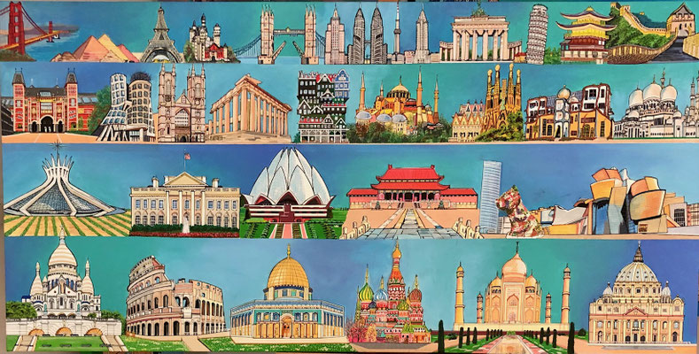 WHAT A BEAUTIFUL WORLD 90x180 VERKOCHT. ALS GICLEE (=GECERT.REPRODUCTIE OP LINNEN)  EUR 490. IDEM MET MAAT 60x120 EUR 375.