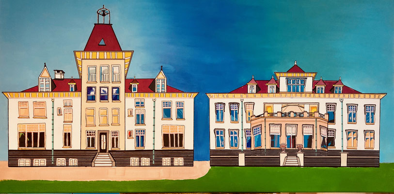 HAARLEM, VILLA UYT DEN BOSCH 60x120 VERKOCHT. ALS GICLEE  (= GECERT. REPRODUCTIE OP LINNEN)  375 EURO