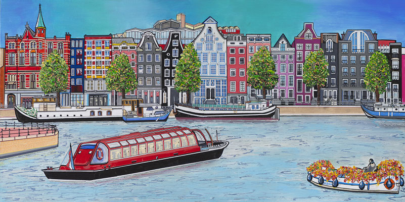 AMSTERDAM DE AMSTEL 50x150 EUR 675 ALS GICLEE (=GECERT.REPRODUCTIE OP LINNEN)  EUR 350.