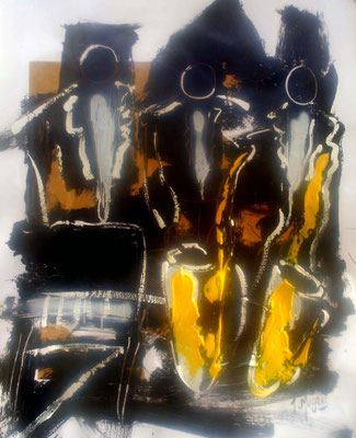 Jazz, 65 x 50, gouache sur Canson.